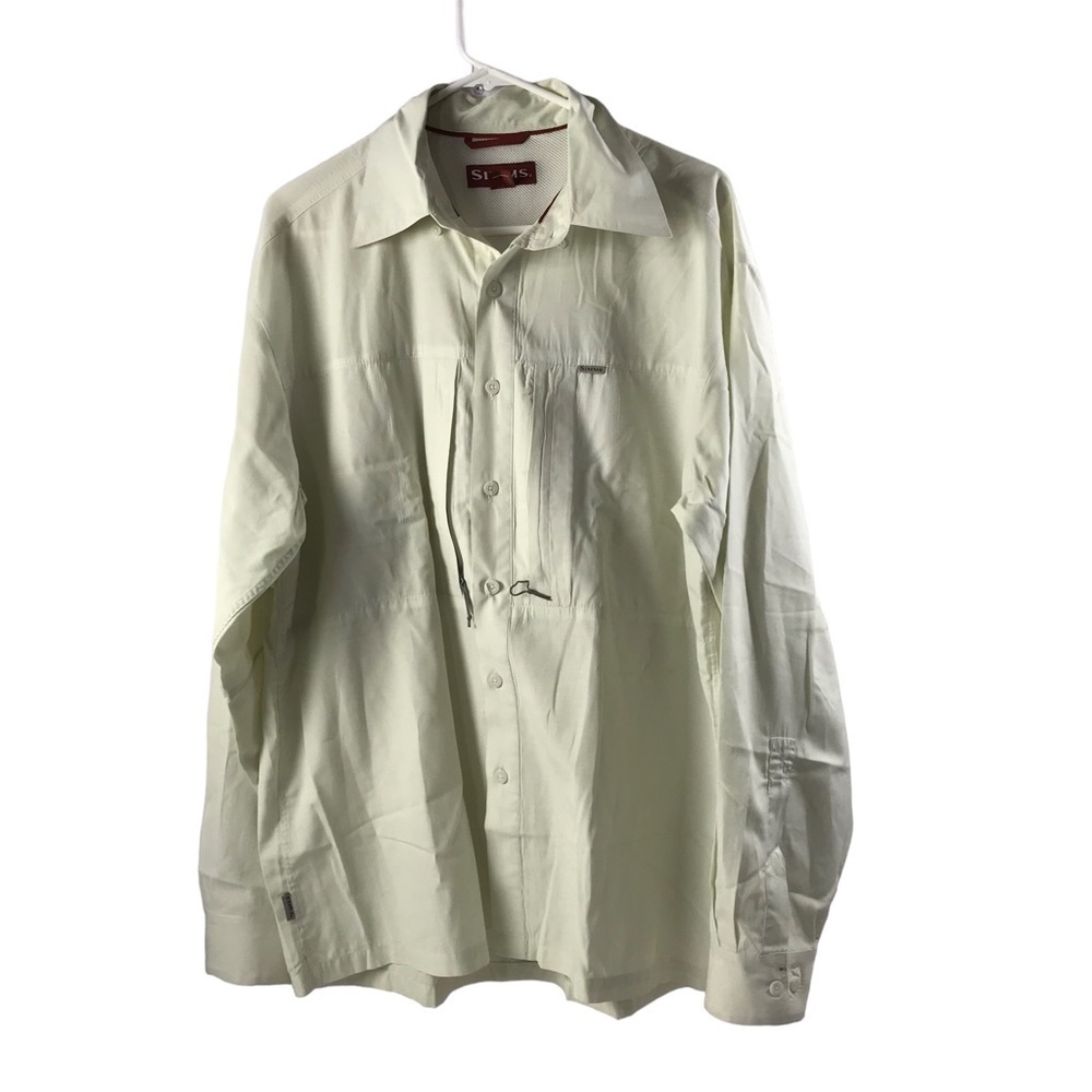 SIMMS  Long Sleeve Fishing Shirt, size large , pin striped
